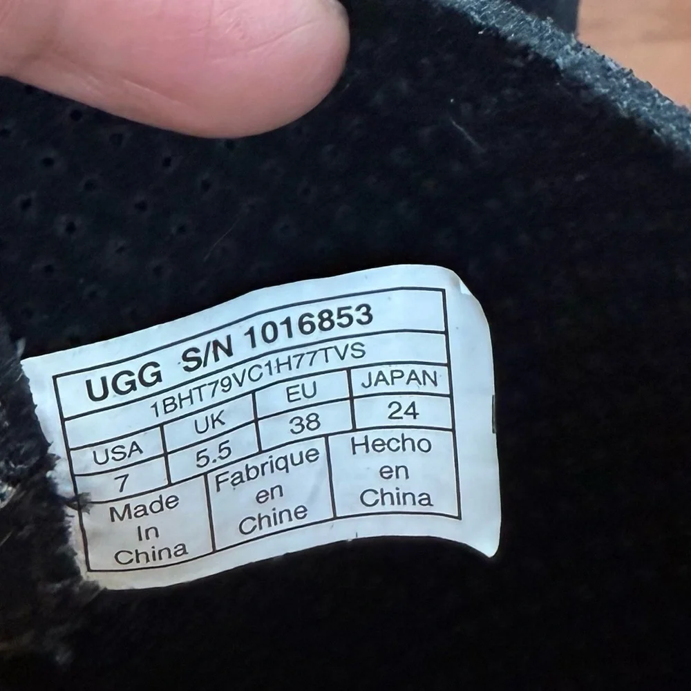UGG Classic Black Unlined Perforated Tall Boot size 7